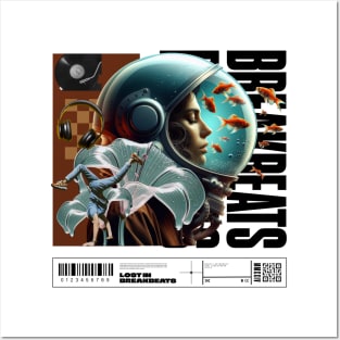 BREAKBEAT  - Female Astronaut (Black) Posters and Art